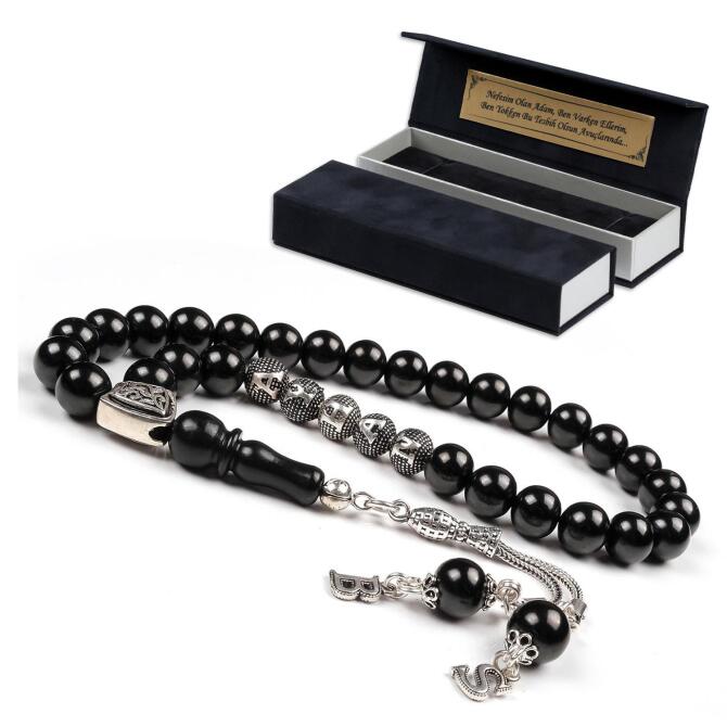 Özel Kutusuyla Birlikte İsme Özel Oltu Taşı Tesbih - Tesbihcibaba