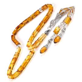 Özel Püskül Nadir Bulunan Baltık Kesme Damla Kehribar Tesbih - Tesbihcibaba