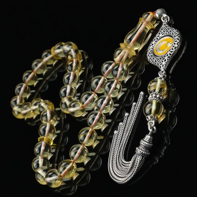 Özel Püskül Su Damlası Has Kehribar Tesbih - Tesbihcibaba