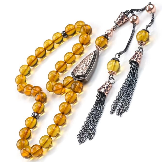 Özel Renk Özel İmame Damla Kehribar Tesbih - Tesbihcibaba