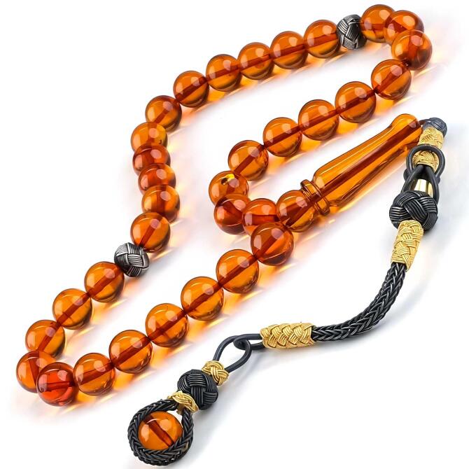 Özel Seri Kazaz Baltık İncisi Damla Kehribar Tesbih - Tesbihcibaba