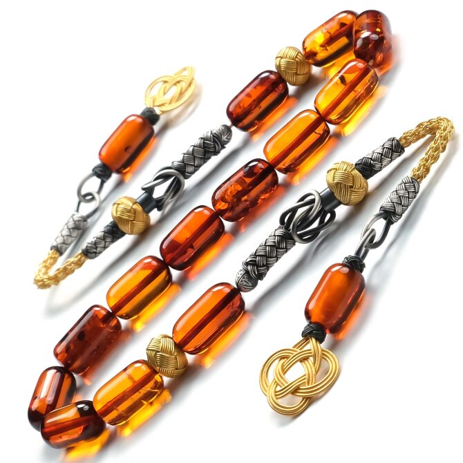 Özel Seri Kazaz Baltık İncisi Damla Kehribar Zaza Tesbih - Tesbihcibaba