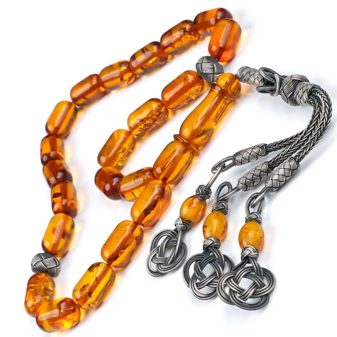 Özel Seri Kazaz Baltık İncisi Maskot Damla Kehribar Tesbih - Tesbihcibaba