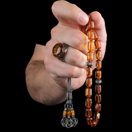 Özel Seri Kazaz Baltık İncisi Maskot Damla Kehribar Tesbih - 2