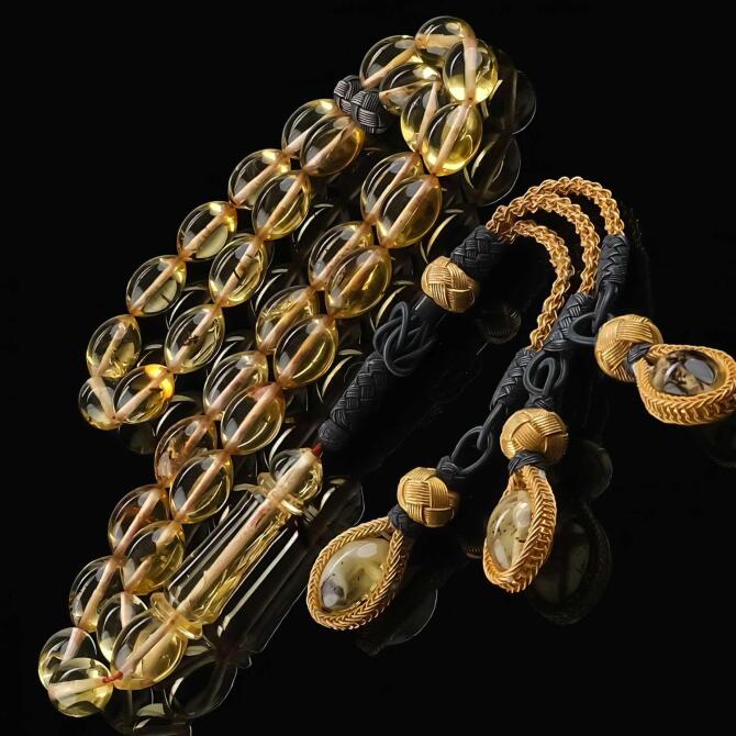 Özel Seri Kazaz Old Class Damla Kehribar Tesbih - Tesbihcibaba