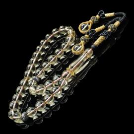 Özel Seri Kazaz Tamamen Şeffaf Yapıda Damla Kehribar Tesbih - 1