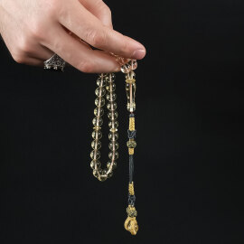 Özel Seri Kazaz Tamamen Şeffaf Yapıda Damla Kehribar Tesbih - 2