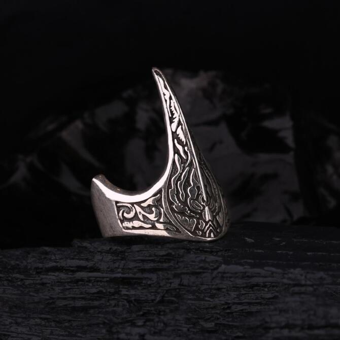 Özel Tasarım Gümüş Zihgir Yüzük - Tesbihcibaba