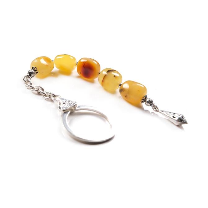 Özel Tasarım Damla Kehribar Anahtarlık - Tesbihcibaba