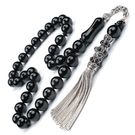 Usta İşi Kumpaslı Özel Yapım Erzurum Oltu Taşı Tesbih - 1