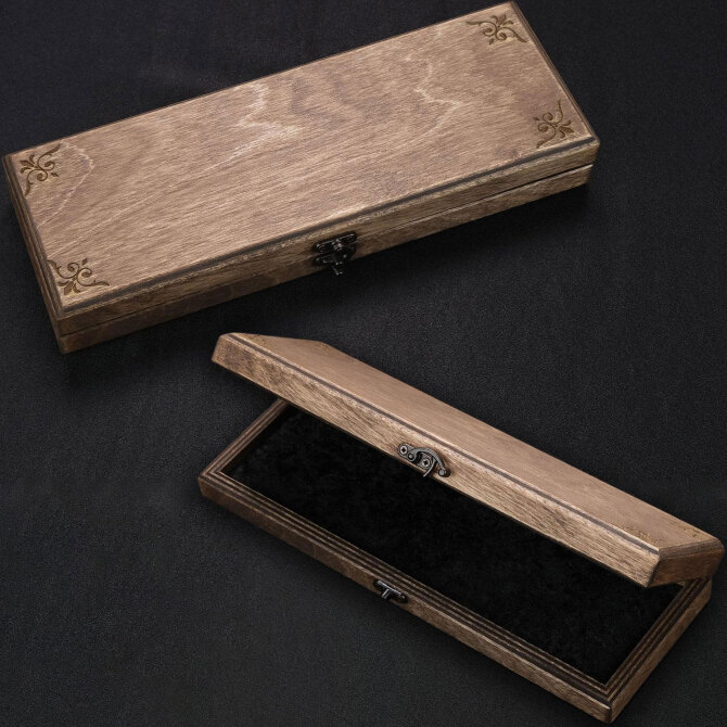 Özel Üretim Ahşap Tesbih Kutusu Eskitme Kahve - Tesbihcibaba