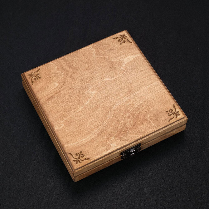 Özel Üretim Kare Ahşap Tesbih Kutusu Natural - Tesbihcibaba