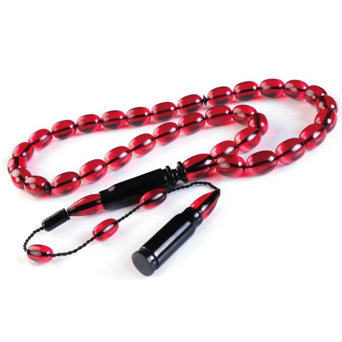 Özel Yapım İmame ve Sistemli Kızıl Ateş Kehribar Tesbih - Tesbihcibaba