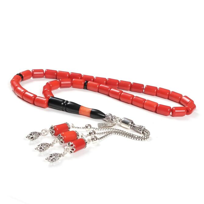 Özel Yapım Oltu İmameli Mercan Tesbih - Tesbihcibaba