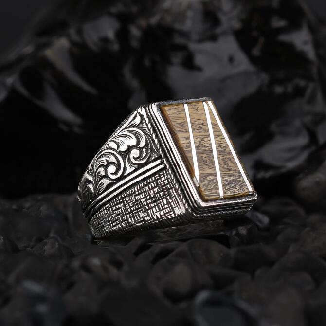 Special Yapım Pelesenk Tree Kalemkar Silver Ring