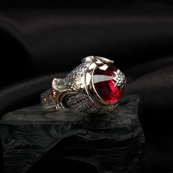 Padişah Model Zirkon Kasa Gümüş Yüzük - Tesbihcibaba