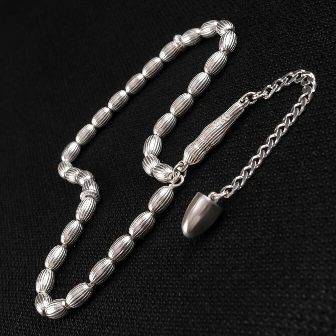 Palmira Model Mermi Tasarım 925 Ayar Gümüş Tesbih - Tesbihcibaba