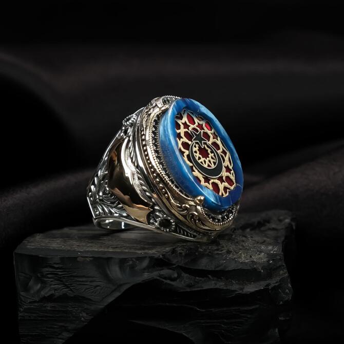 Paşa Model Ay Yıldız Gümüş Yüzük - Tesbihcibaba