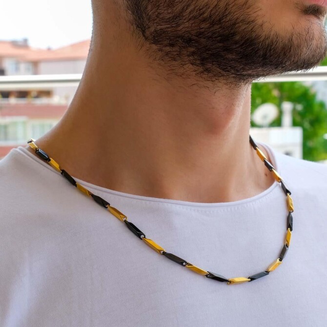 Popüler Renk Kesme Model 316L Çelik Erkek Kolye - Tesbihcibaba