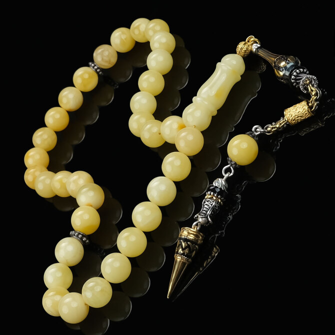 Premium Class Kaliningrad Eşsiz Tasarım Kehribar Tesbih - Tesbihcibaba