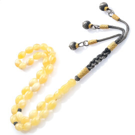 Premium Class Kaliningrad Kazaz Kamçı Damla Kehribar Tesbih - 4