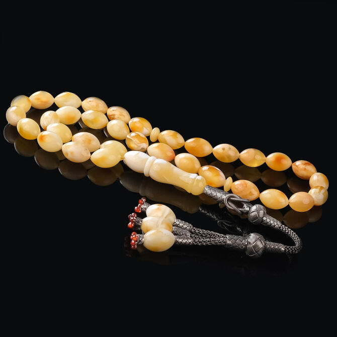 Premium Class Kaliningrad Kazaziye Damla Kehribar Tesbih - Tesbihcibaba