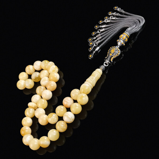 Premium Class Kaliningrad Kraliçe Kaya Damla Kehribar Tesbih - Tesbihcibaba