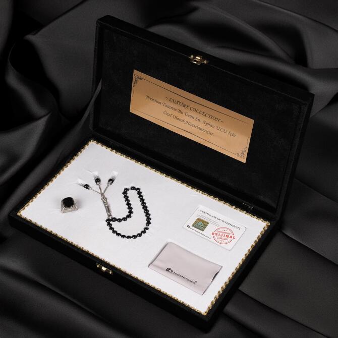 Prime Collection -Black Edition Oniks Tesbih ve Yüzük Seti - Tesbihcibaba