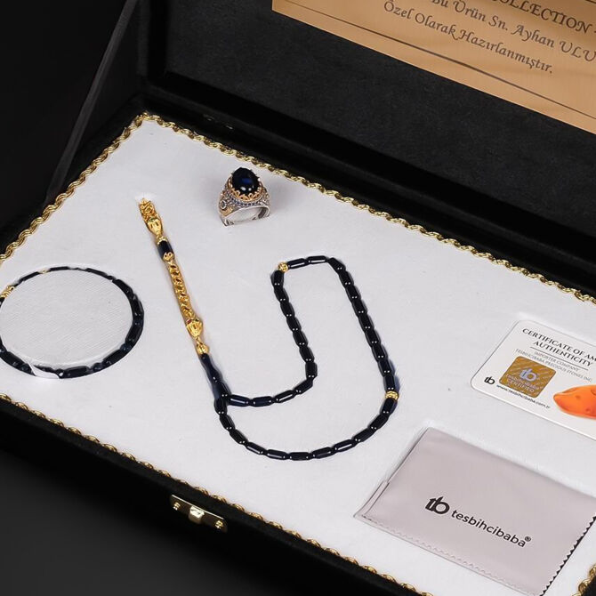 Prime Collection Sapphire Drop Amber 3'lü Set