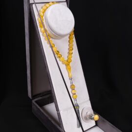 Prime Collection - Buğulu Küre Damla Kehribar Tesbih ve Yüzük Set - 2