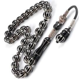 Püskülünden Tanesine Usta İşi Erzurum Oltu Taşı Tesbih - 1