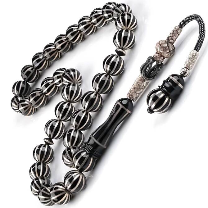 Püskülünden Tanesine Usta İşi Erzurum Oltu Taşı Tesbih - Tesbihcibaba