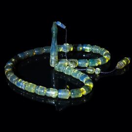 Red Dark Blue Eşsiz Eser Dominik Damla Kehribar Tesbih - Tesbihcibaba