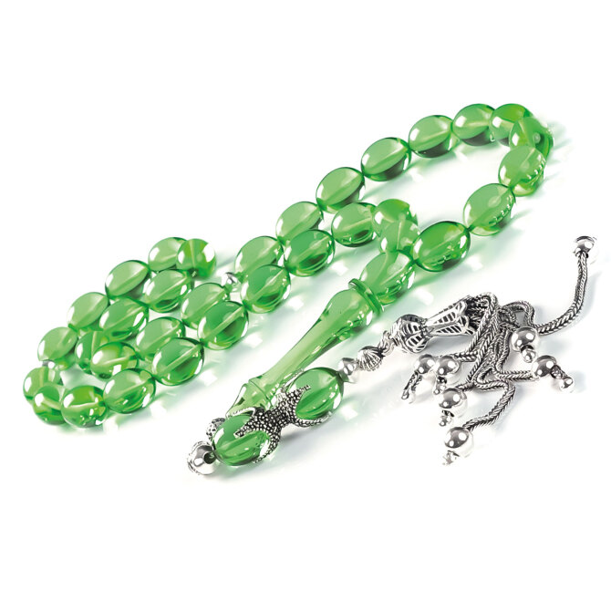 Reis Model Özel İşçilik Cam Gözü Sıkma Kehribar Tesbih - Tesbihcibaba