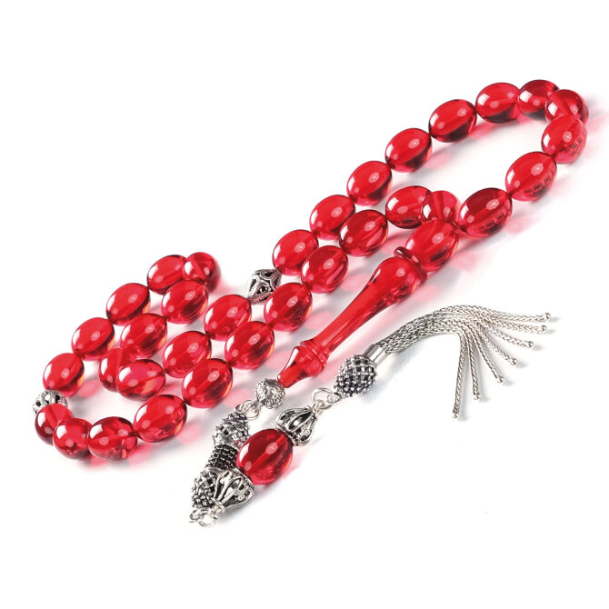 Reis Model Özel İşçilik Kızıl Ateş Kehribar Tesbih - Tesbihcibaba