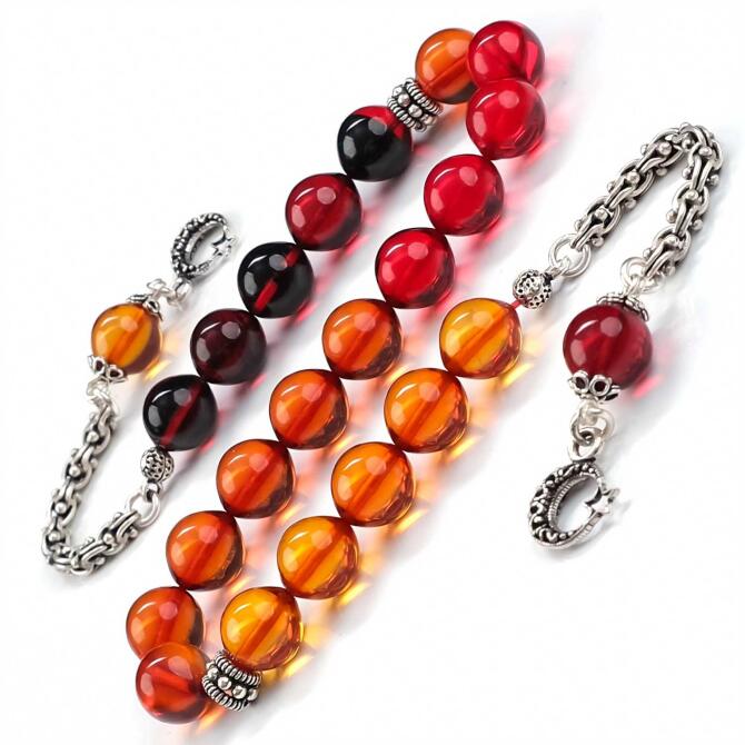 Renk Geçişli Zaza Ateş Kehribarı Tesbih - Tesbihcibaba