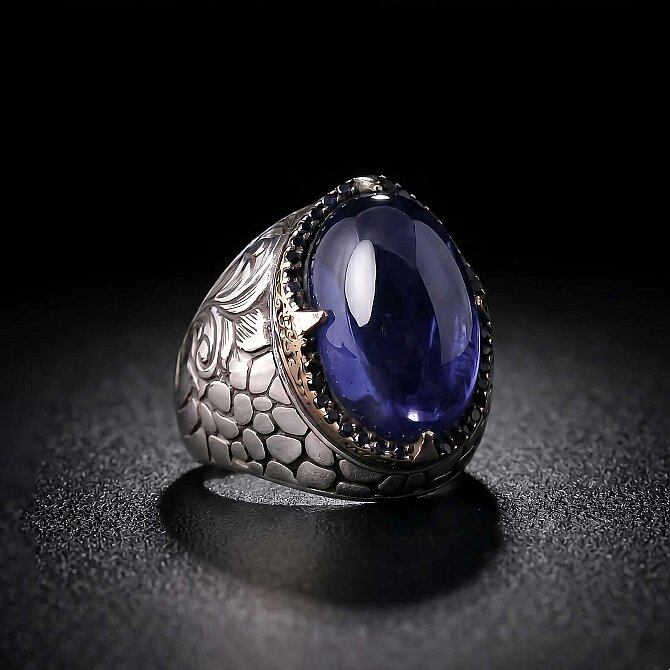 Ruh Çakrası Orjinal Tanzanit Stone-set Certified Silver Ring