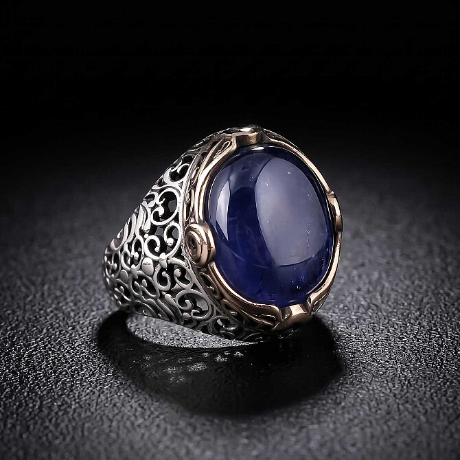 Ruh Çakrası Orjinal Tanzanit Stone-set Certified Silver Ring