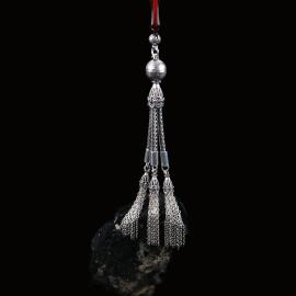 Saçaklı Süpürge Tasarım Gümüş Tasarım Tesbih Püskülü - 2