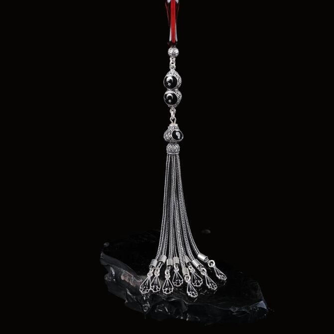 Sancak Model Gümüş Tesbih Püskülü - Tesbihcibaba