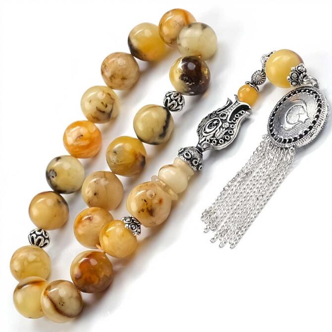 Sancak Püskül Maskot Kaya Damla Kehribar Tesbih - Tesbihcibaba