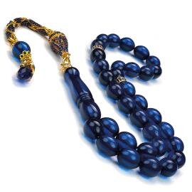 Sapphire Azur Mavi Elmas Damla Kehribar Tesbih - 2