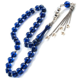 Sapphire Azure Misket Damla Kehribar Tesbih - 4