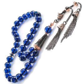 Sapphire Azure Zirkon İmame Damla Kehribar Tesbih - 3