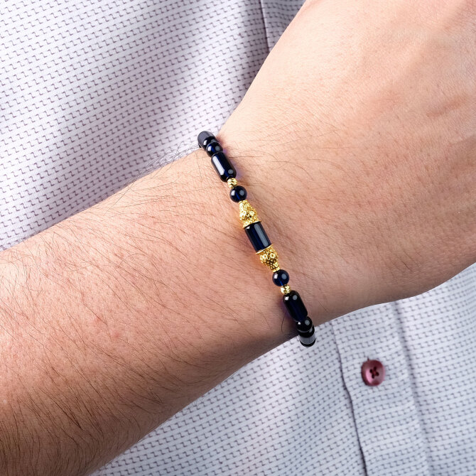 Saphire Azure Amber Gümüş Tasarım Damla Kehribar Bileklik - Tesbihcibaba