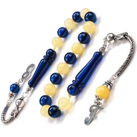 Sapphire Azure İce Amber Mix Zaza Damla Kehribar Tesbih - 2