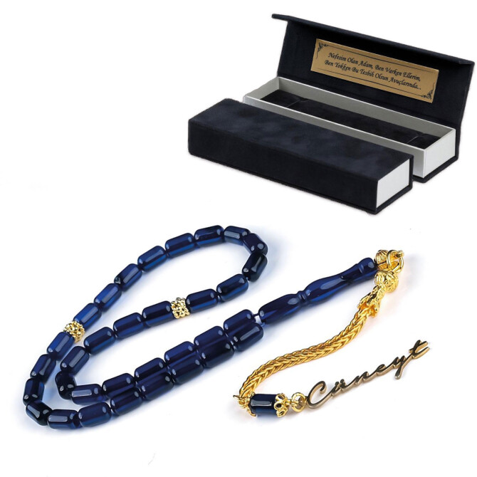 Sapphire Azure İmza Model Damla Kehribar Tesbih - Tesbihcibaba