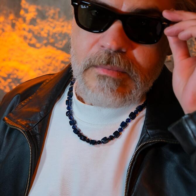 Sapphire Azure Tarzını Yansıt Damla Kehribar Kolye - Tesbihcibaba