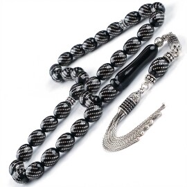 Sarmal Gümüş Çakım Erzurum Oltu Taşı Tesbih - Tesbihcibaba