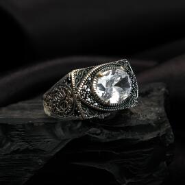 Şeffaf Renkte Özel Üretim Gümüş Yüzük - 2